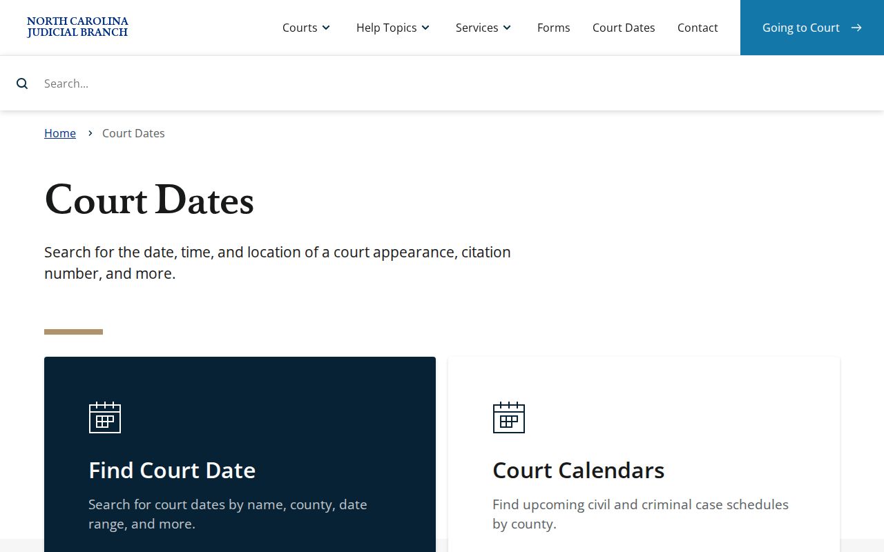 Iredell County court dates North Carolina court date search source