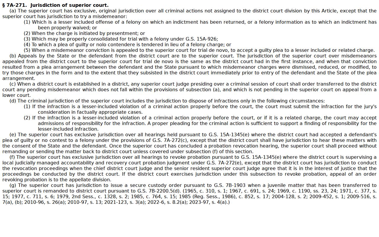 Iredell County criminal docket Superior Court and District Court appeal source