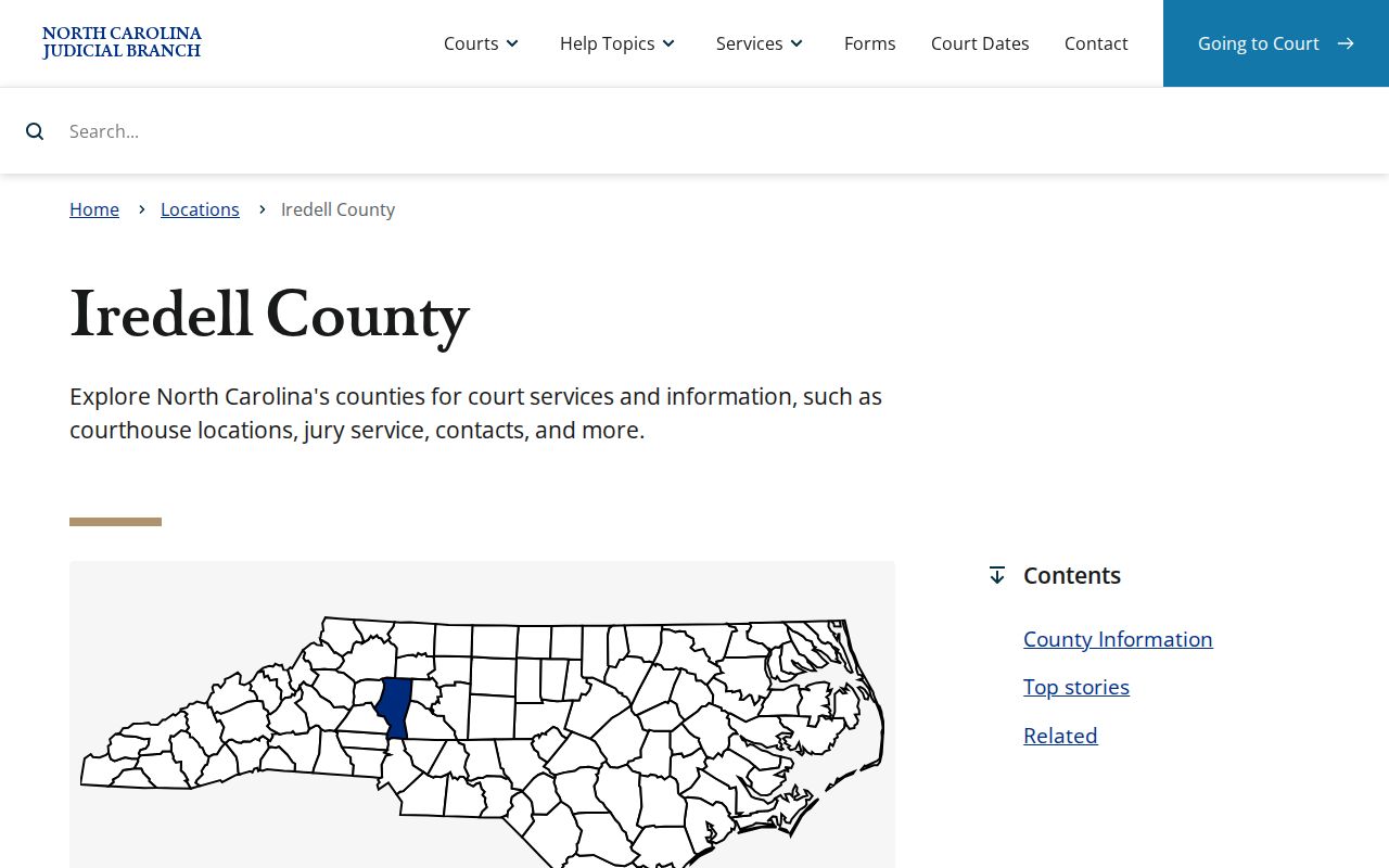 Iredell County court docket Judicial Branch hub and calendar routes