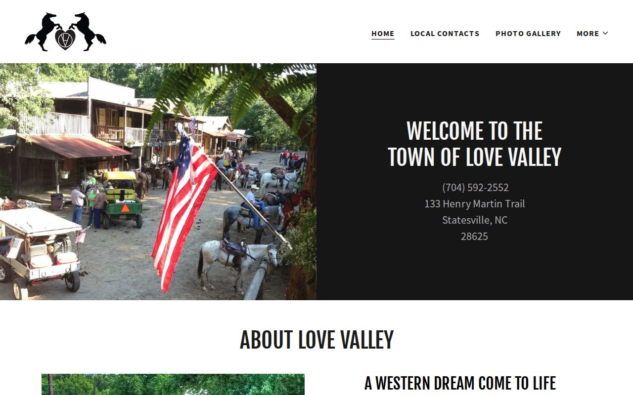 Love Valley court docket context from official town site