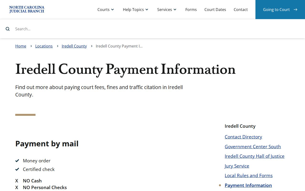 Iredell County traffic tickets official payment options source